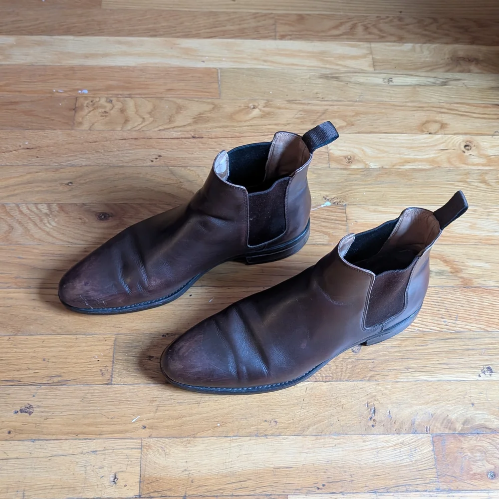 Men's Brown Leather Chelsea Boots - Classic Slip-On Style
